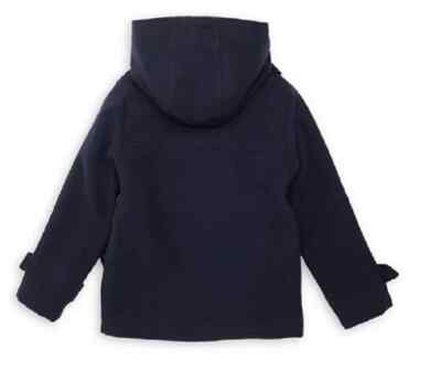 NWT Rothschild Boys Hooded Toggle Coat with Scarf Navy Size
