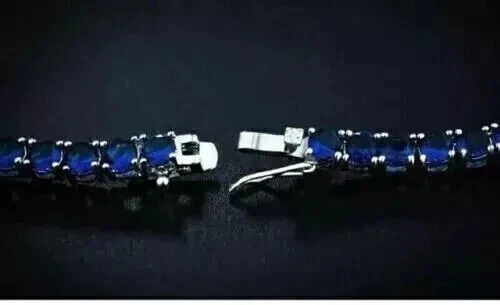 Colar de tênis de luxo de safira criado em laboratório 4 mm 22 pol. folheado a ouro branco 14k 925 - Imagem 3 de 4