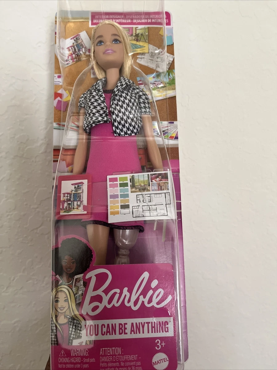 Barbie Interior Designer Doll Blonde Pink Dress Prosthetic Leg Feb.1 22