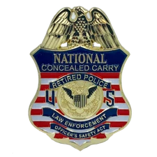 EE-005 Mini National Concealed Carry Retired Police LEOSA Lapel pin