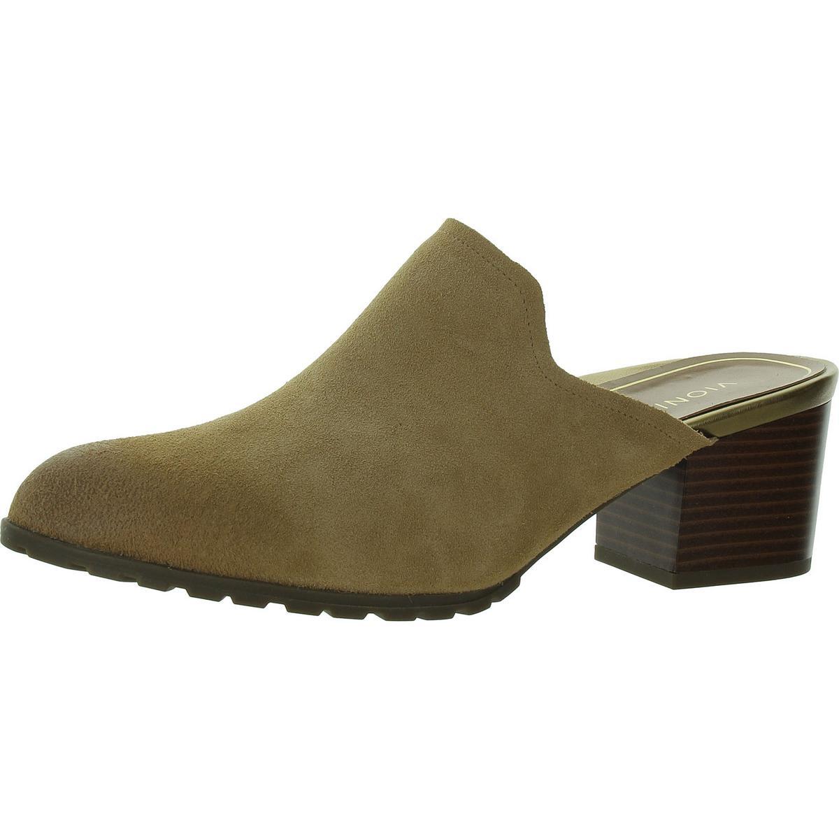 Vionic Womens Suede Slip On Block Heel Mules Shoes BHFO 8562
