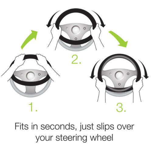 Genuine Custom Leather Steering Wheel Cover for Auto Car SUV Medium Gray - Picture 7 of 7