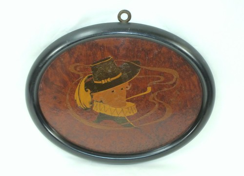 Art Nouveau Picture in Frame Inlaid Wood about 1900 - Picture 6 of 9