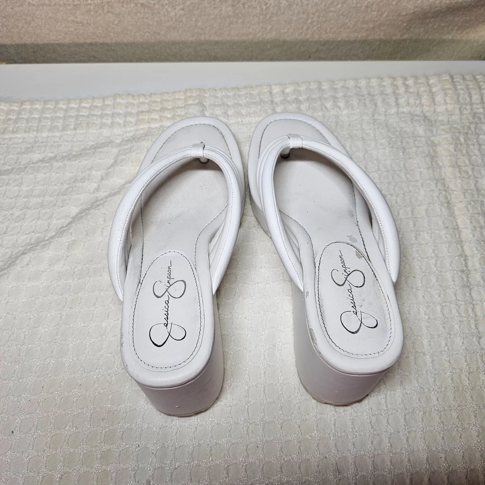 Sandalias de cuña Jessica Simpson Kemnie talla 7 blancas Foto 2 de 4