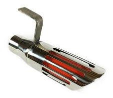 Exhaust Tip 2.25  Inlet 3.50 Dia 12.00  Long B Body Slotted Stainless W/Hanger W