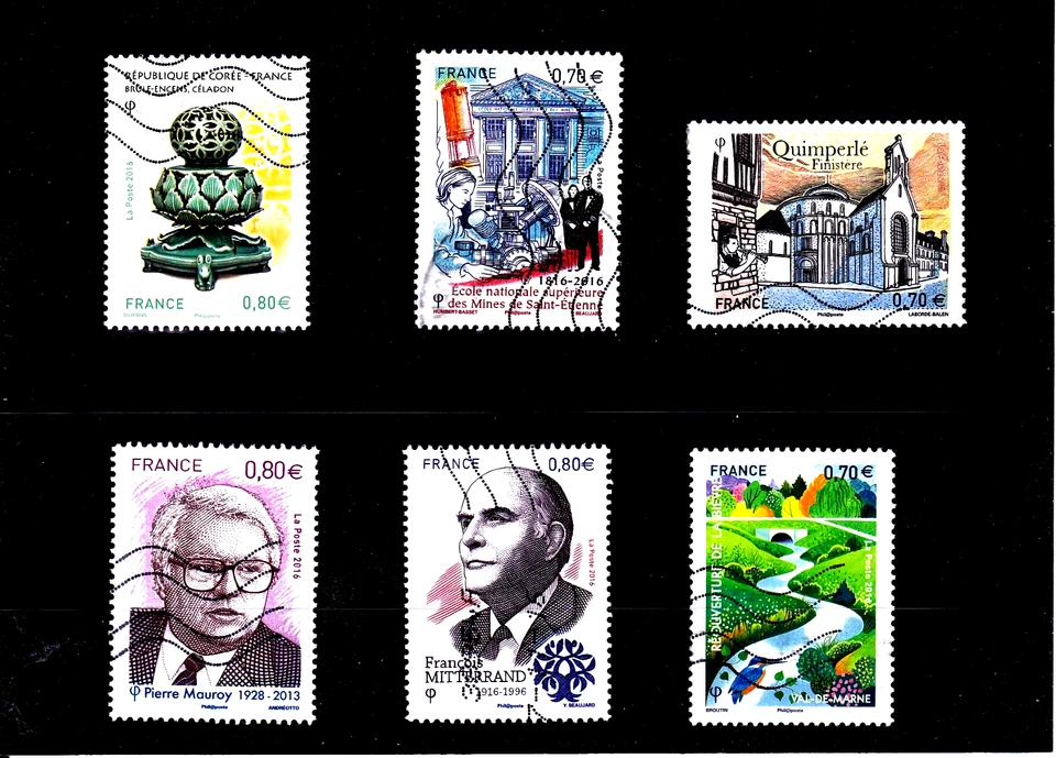 Année 2016 - 6 timbres - OBL - YT 5064/5066/5071/5073/5089/5105 lot 5 - Photo 1/1