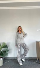 Gray Suit with a leopard print