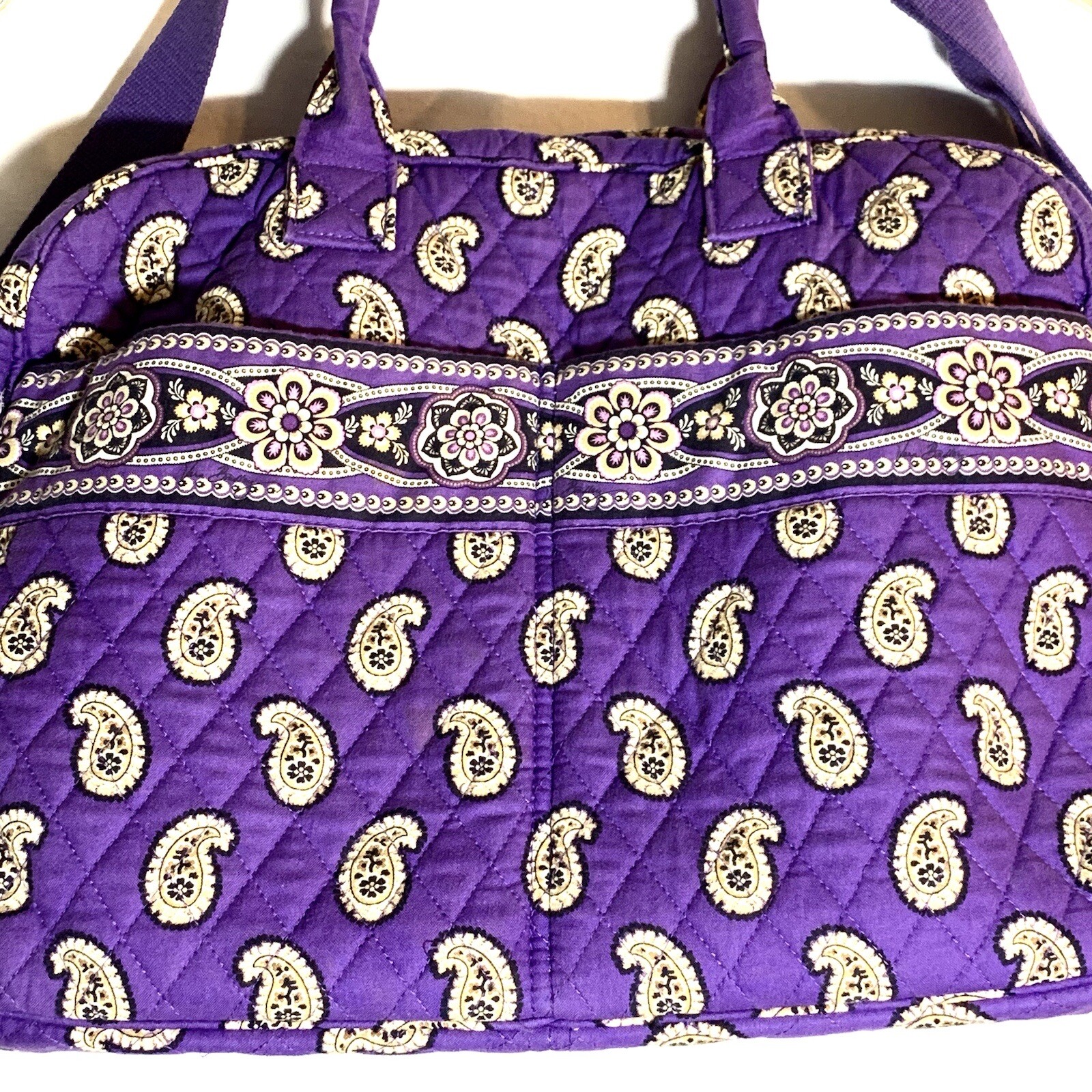 Vera Bradley Purple Duffle Bag Paisley Quilt Design P… Gem