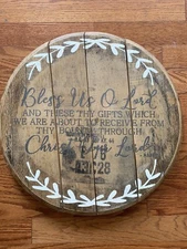 Whiskey Barrel Head Religion Prayer Lord  Church Wall Art Bar Sign Home Décor