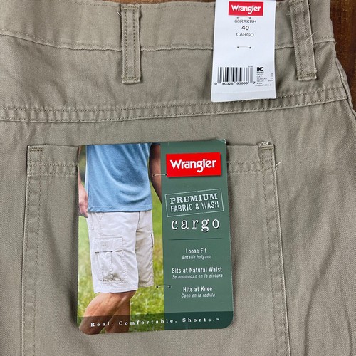 Wrangler Cargo Loose Fit Shorts Men's Size 40 Beige Tan 100% Cotton - Picture 5 of 8