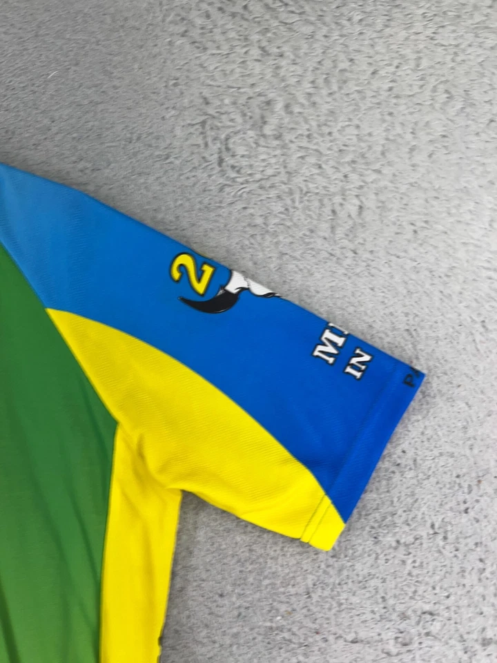 Camiseta deportiva de ciclismo vintage Pactimo adulto grande amarilla 1/2 cremallera Desperado doble Utah Foto 2 de 4