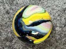 JABO Joker Salute Collectors Marble: Multi Color Blue Aventurine Swirl. .735