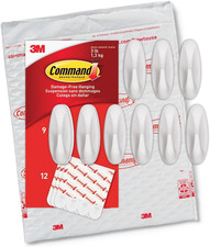Command Medium Designer Hooks, 9 Hooks and 12 Strips, Damage-Free Hanging Wall H 1.55 per strip