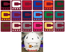 MAROON Dual Color Captain C Vinyl Football Helmet Decal Award Jersey Patch Style