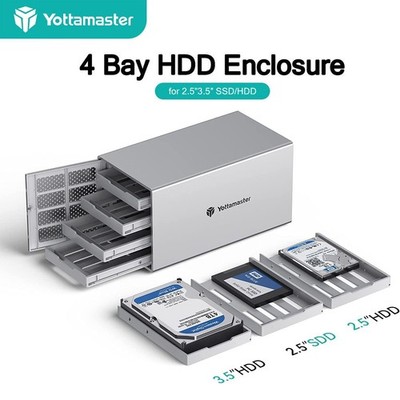 Yottamaster USB 4/5 Bay RAID Hard Drive Enclosure For