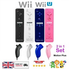 NEW Motion Plus Remote Controller + Nunchuck for Nintendo Wii / Wii U Console