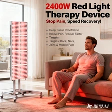 2400W Red LED Infrared Therapy Light Panel 660nm 850nm Athlete workout Recovery