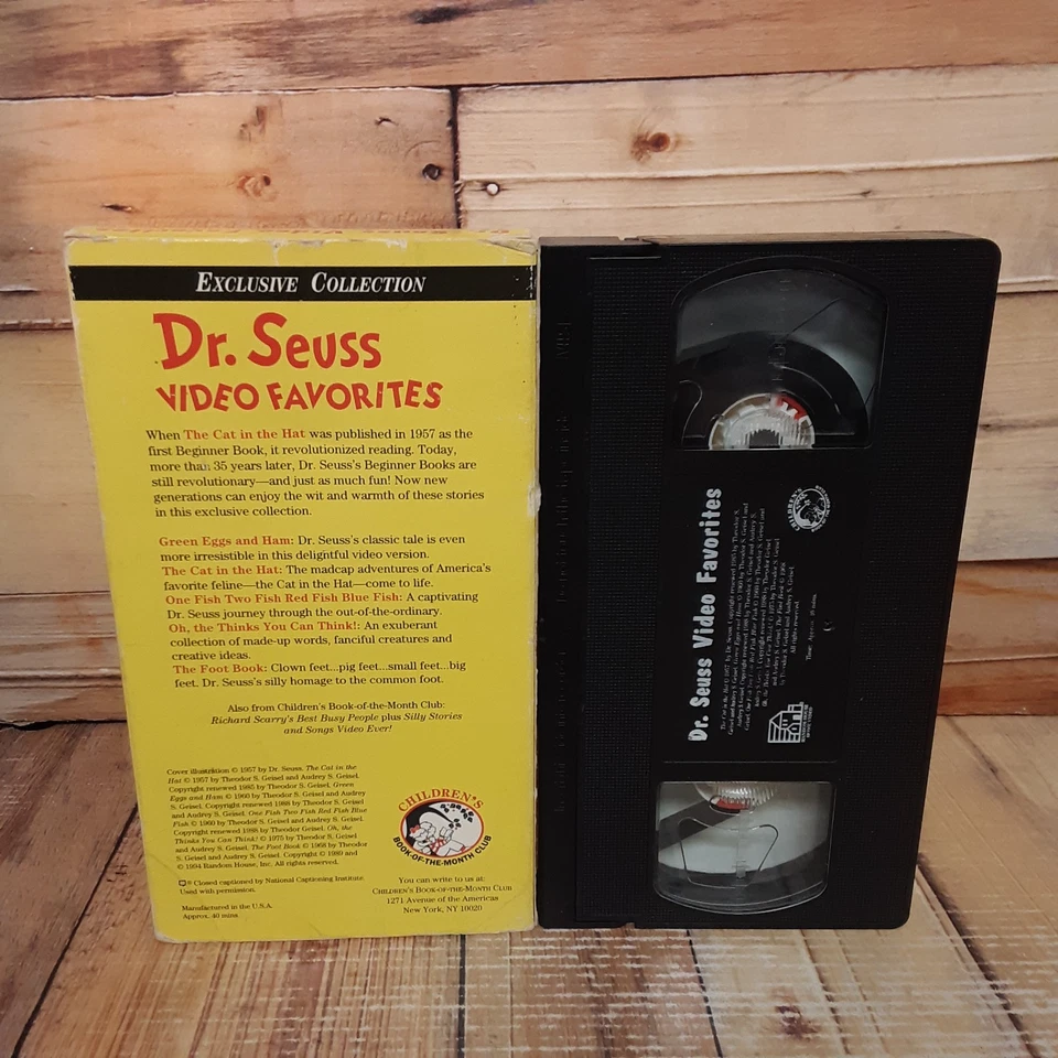 Dr Seuss Video Favorites The Cat In The Hat VHS Used Classic Children Cartoon - Image 2 of 4