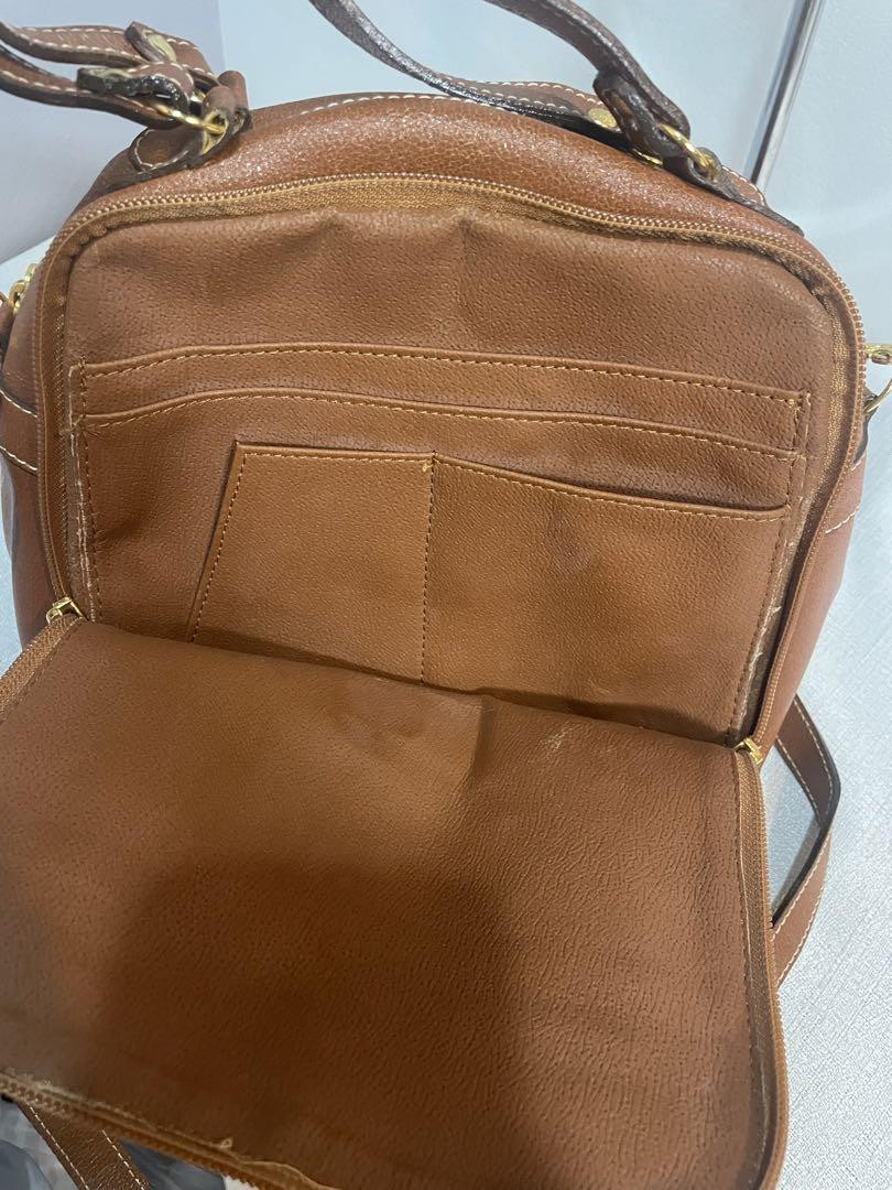 Courreges Handbag Shoulder Bag Brown Logo Women's 9.8 inch