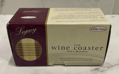 Picnic Time Legacy Collection Elegant Wine Coaster 100% Bamboo 24 PCS Set