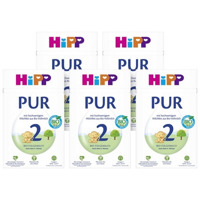 HiPP 2 PUR Folgemilch Bio-Vollmilch ohne Palmöl Omega 3 Vitamine ab 6 Monate
