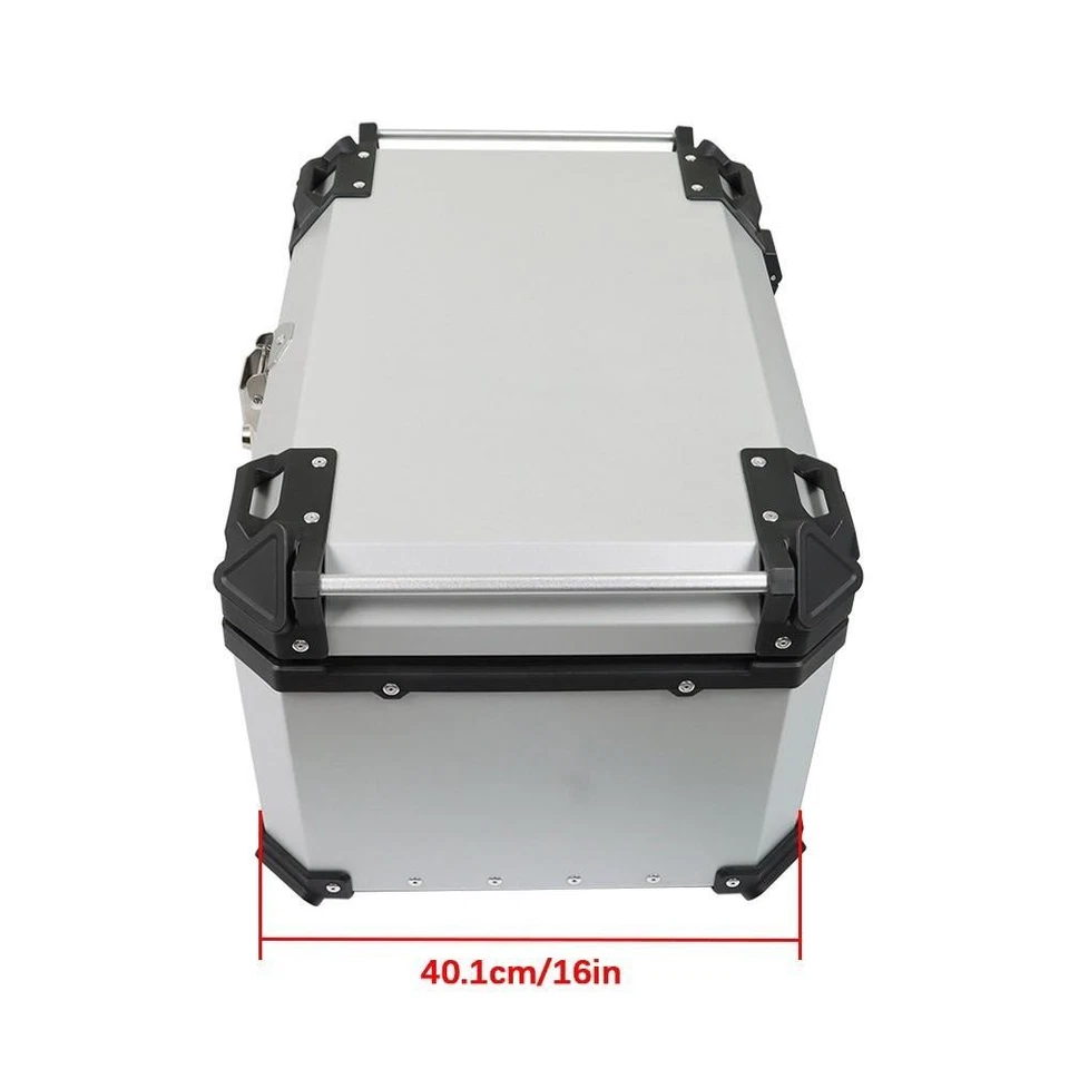 Silver 65L Motorcycle Tour Tail Box With Security Lock Waterproof Top Case Foto 4 de 4