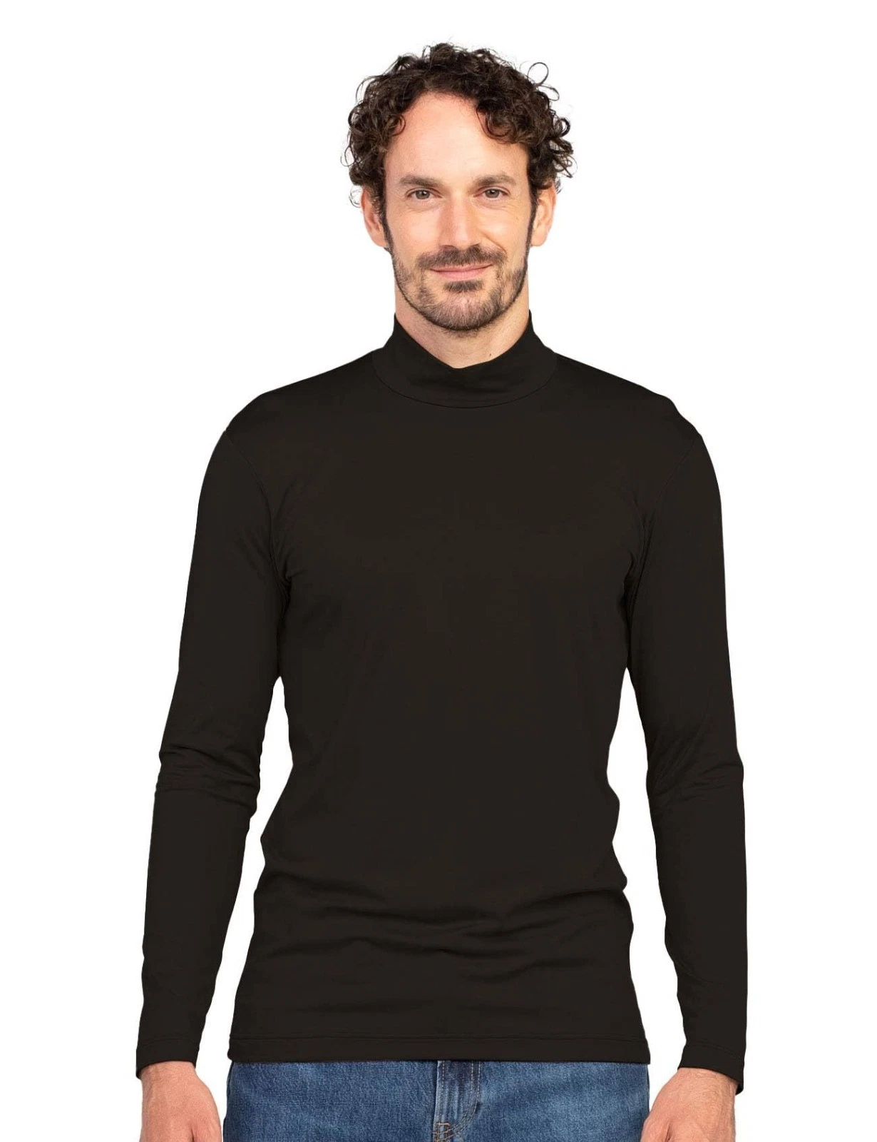 Lapasa Mens Mock Neck Thermal Base Layer Top Long Sleeve Winter Warm Grey Size S