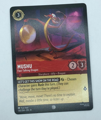 Disney Lorcana Reign of Jafar - Mushu Fast-Talking Dragon 130/204 Non Foil