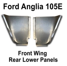 Ford Anglia 105E Front Wing Rear Lower Repair Sections - PAIR