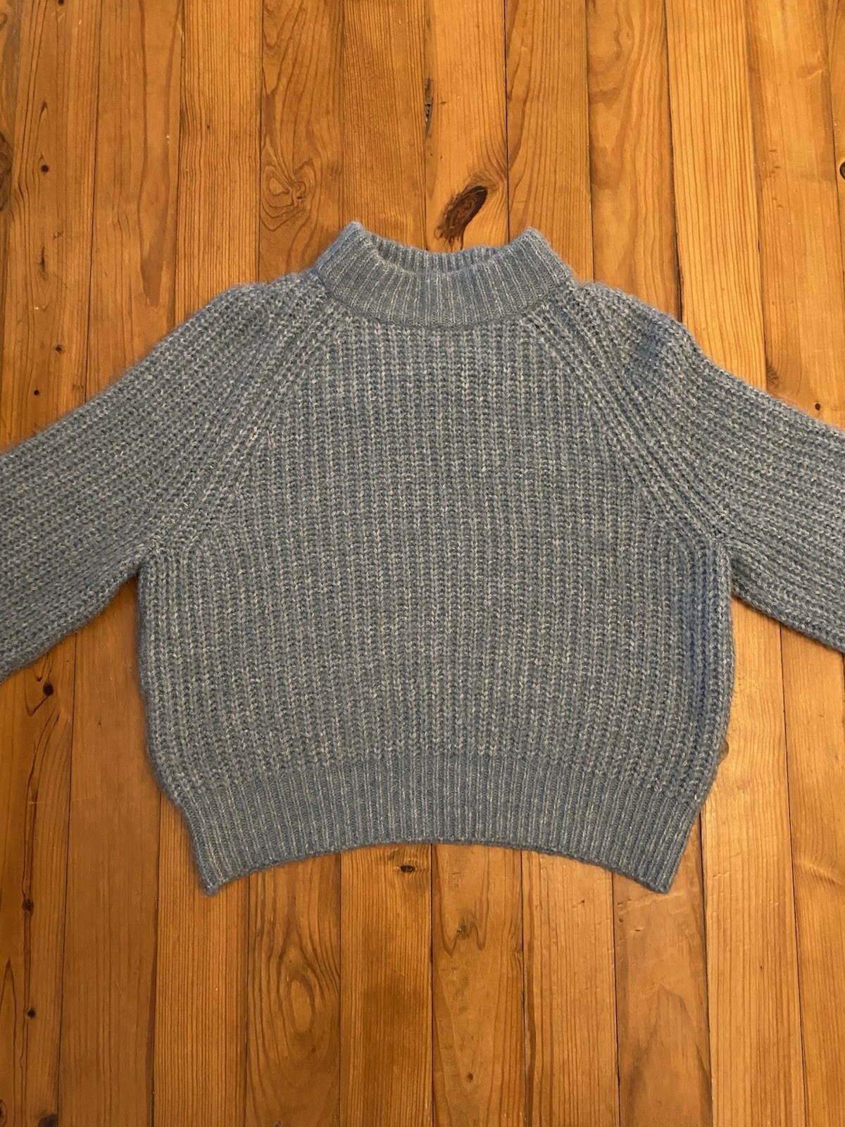 Universal Thread Women's Pullover Blue Ribbed Hea… - image 1