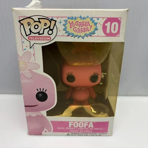 Funko Pop Television Yo Gabba Gabba Foofa #10 Figure w/ Protector, Damaged Box