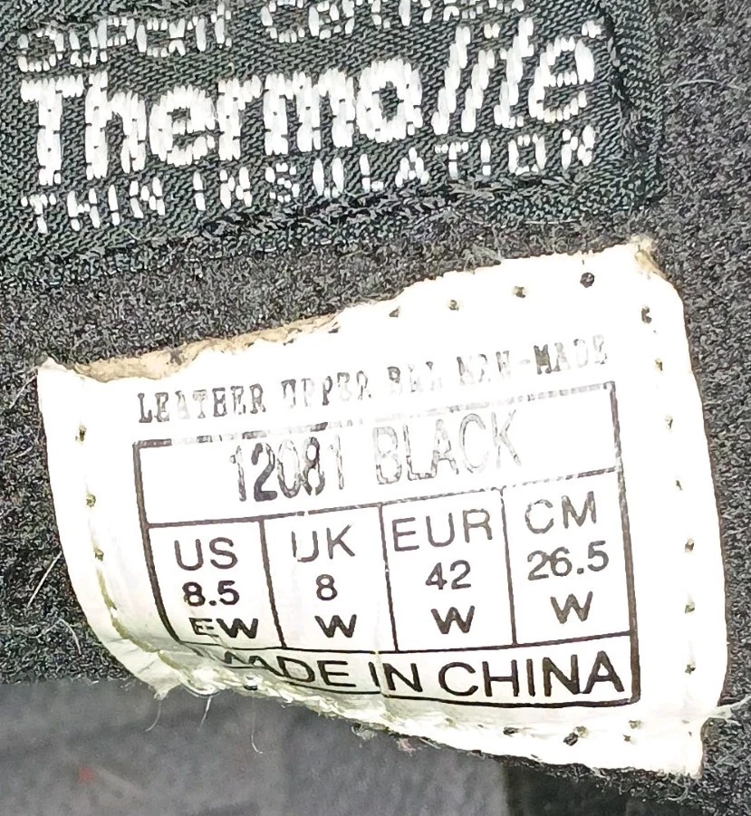 Hush Puppies Leather Ankle Boots side Zipper Insulated Black Men Size 8 EW - Image 4 of 4