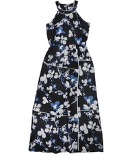 Calvin Klein Womens Floral Maxi Dress, Black, Small