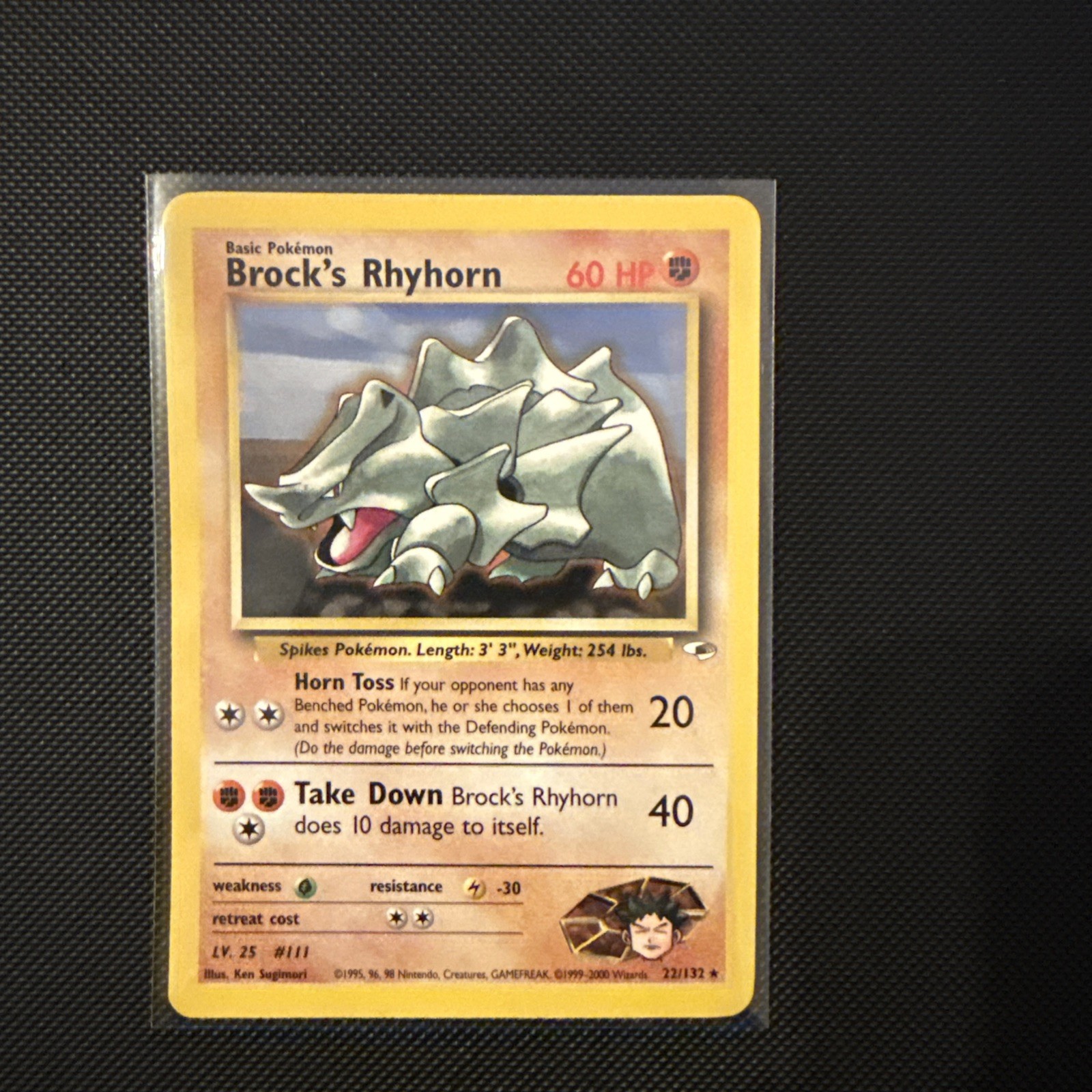 Pokemon BROCK'S RHYHORN 22/132 (Rare) Gym Heroes - NM