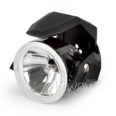 3" feu antibrouillard H3 12V ECE noir metal housing noir ABS shield PAIR moto - Photo 1/4