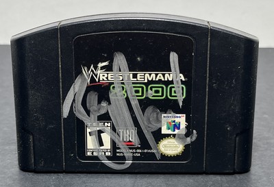 Wrestle Mania 2000 Nintendo 64 Autographed Cartridge Blue Meanie