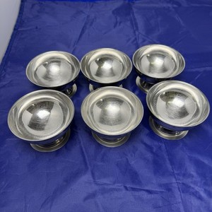 Vtg set of 6 Stainless steel  Desert/ Ice Cream/Sherbert Snacks Sauce dishes