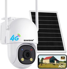 4G LTE Solar Security Camera Outdoor PTZ 2K Night Vision Auto Tracking No WiFi