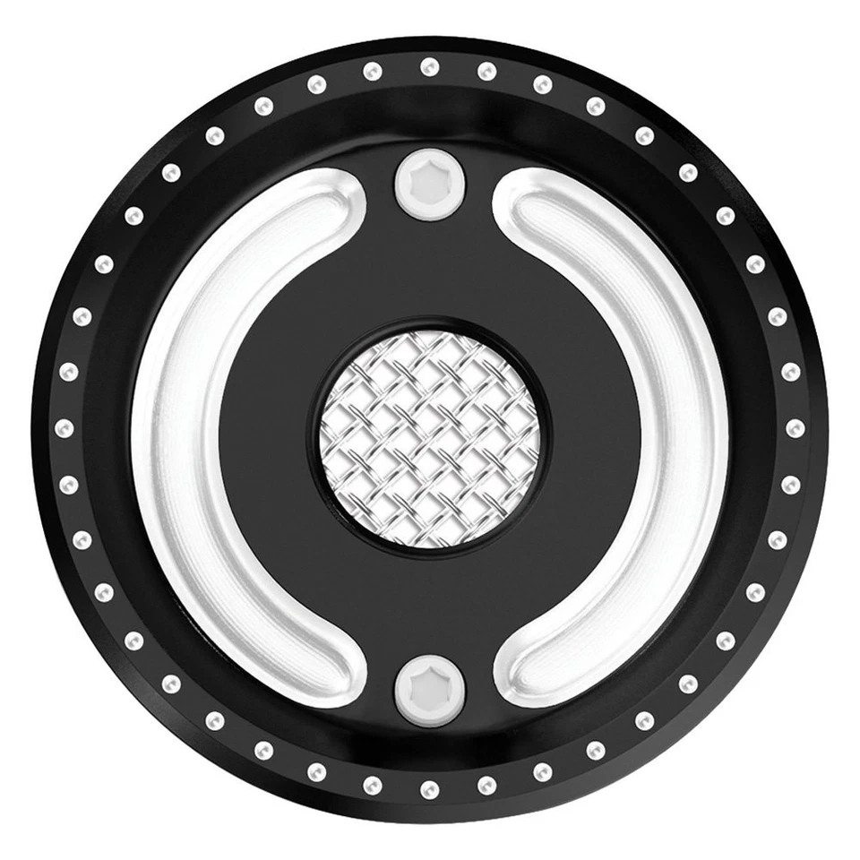 Cubierta de polea rastreadora Roland Sands 0217-2007-BM corte de contraste 04+ Harley Sportster Foto 2 de 4