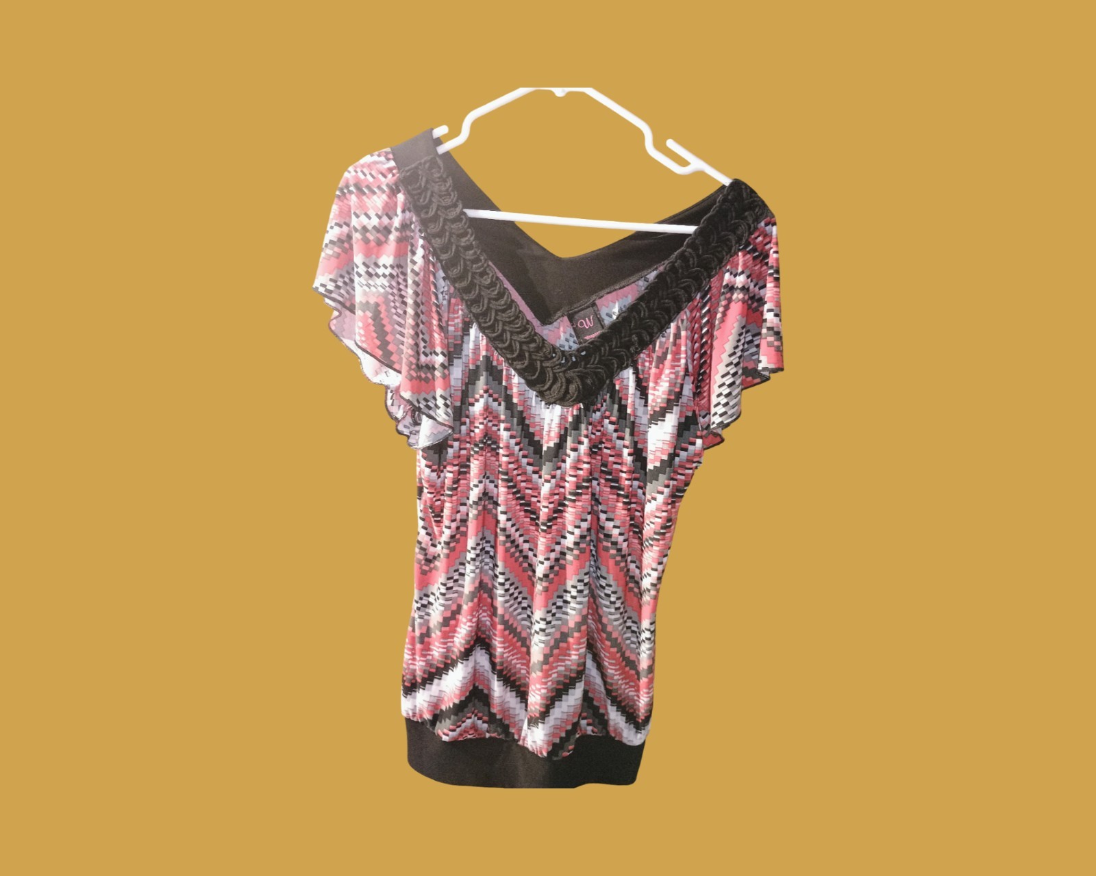 Wrapper womans Size Large Multicolor Squares Trim… - image 2