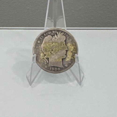 1900 Barber Half Dollar 50C Silver Coin Circulated 0.9 Fineness Uncertified