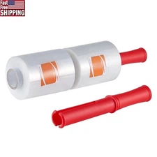 Heavy Duty Stretch Wrap Dual Pack 5in x 1000ft 80Gauge Shrink Film Roll New