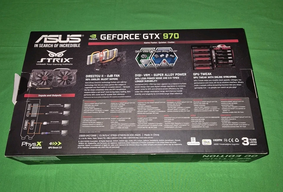 ASUS NVIDIA GeForce GTX 970 4GB GDDR5 Graphics Card (STRIX-GTX970-DC2OC-4GD5) - Image 2 of 4