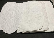Quilted Waterproof Crib Mattress Pad White Cotton Blend With Oval 5pc Liners Set