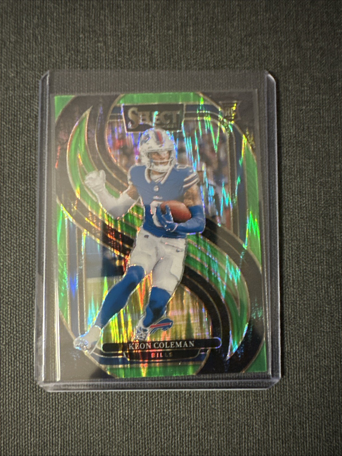 2024 Panini Select - Premier Level Keon Coleman #153 Neon Green Shock Prizm /499