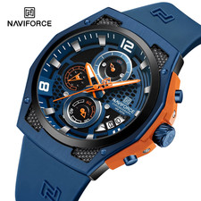 NAVIFORCE High Quality Luxury Original Men Watch Silicone Strap Waterproof Male