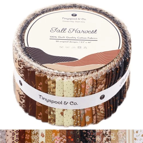 Tinyspool & Co. Twirlie Roll 40 Quilting Fabric Strips Fall Harvest Cotton - product listing photo