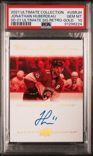 ‼️2021 UD ULTIMATE COLLECTION Jonathan Huberdeau SIGNATURES PSA 10~SHOOT OFFER💨