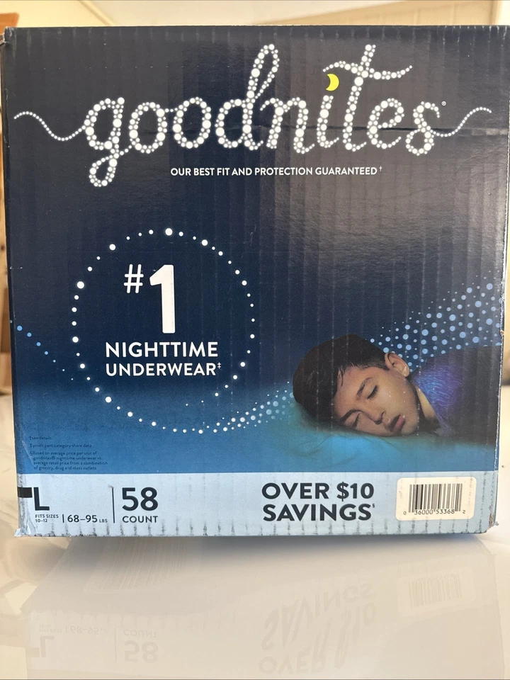 Ropa interior para mojar la cama nocturna Goodnites para niños - L- 58 unidades Foto 3 de 4