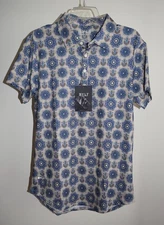 New Mens BYLT Premium Basics Golf Shirt M Short Sleeve Mosaic 19th Hole Polo